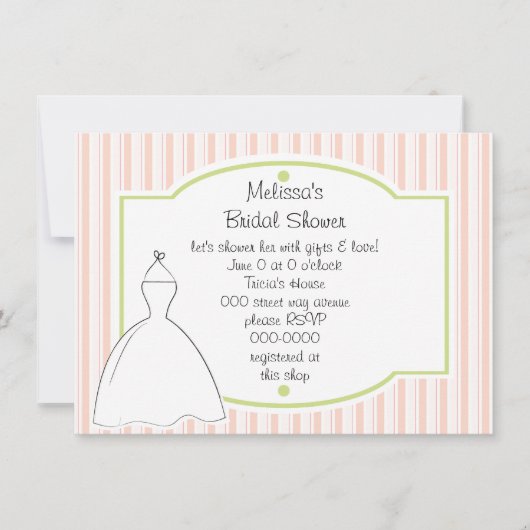 ドレスかわいらしスケッチ 招待状 (正面)