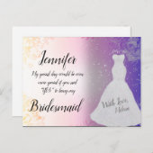 ドレスかわいらし付きブ結婚リメイドピンク ポストカード (正面/裏面)