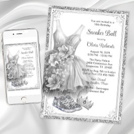 ドレスが光るスニーカー ボール バースデー パーティー 招待状