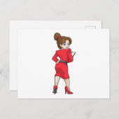 ドレスとハイヒールを履いた秘書 ポストカード (正面/裏面)