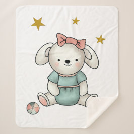 ドレスとリボンでテディ シェルパブランケット