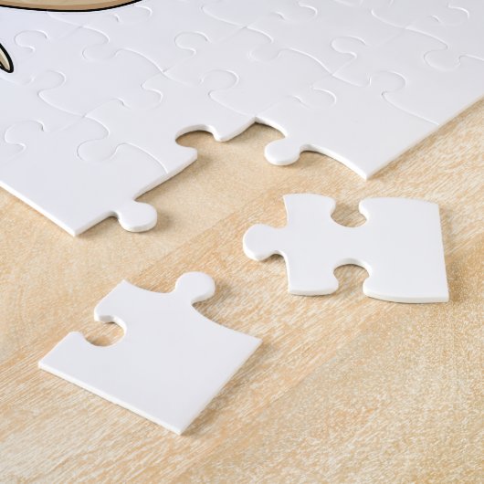 ドレスとヴェールを纏ったスローサインの花嫁 ジグソーパズル (側面)