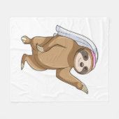 ドレスとヴェールを纏ったスローサインの花嫁 フリースブランケット (正面(横))