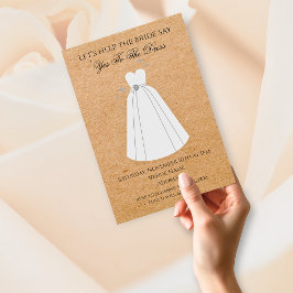 ドレスにイエスと言うRustic Kraft 招待状