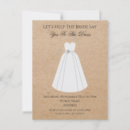 ドレスにイエスを言う クラフトの返信先招待状 ポストカード