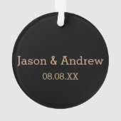 ドレスに日付弓タイを保存 オーナメント (裏面)