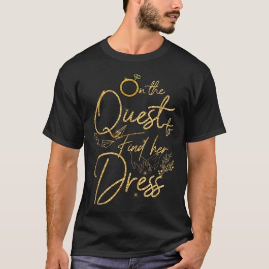 ドレスのウェディングを見つ結婚けるための探求 Tシャツ (正面)