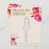 ドレスのスケッチブライダルシャワーゲーム (正面/裏面)
