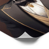 ドレスのノーブルゴールデンエレガントレトビクトリアンリーバ ポスター (角)