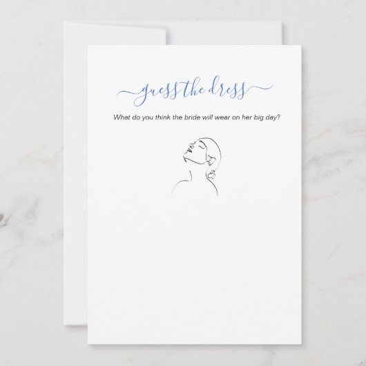 ドレスのブライダルシャワーゲームを地中海の推測 招待状 (正面)