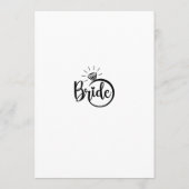 ドレスのブライダルシャワーゲームカード 招待状 (裏面)