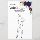 ドレスのブライダルシャワー英語のゲスペインのーム (裏面)