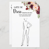 ドレスのブライダルシャワー英語のゲスペインのーム (正面/裏面)