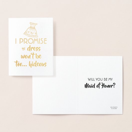 ドレスはあまりないおもしろい- Bridesmaid提案 箔カード (ディスプレー)