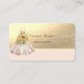 ドレスひまわりフェイク金ゴールド、真珠 名刺 (正面)