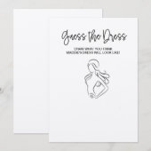 ドレスを当てる ブライダルシャワーのゲーム 招待状 (正面/裏面)