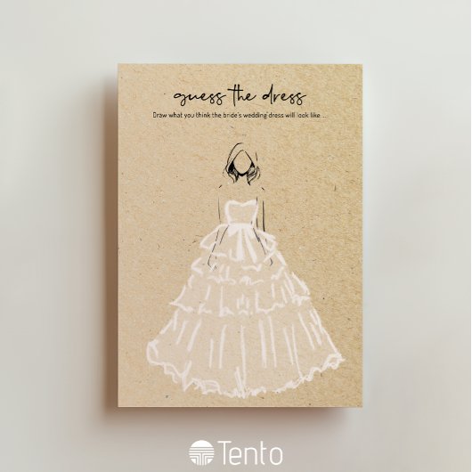 ドレスを当てろ - ブライダルシャワーゲーム 招待状