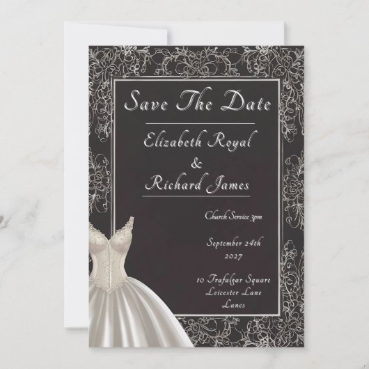 ドレスを思い出結婚す日 招待状 (正面)