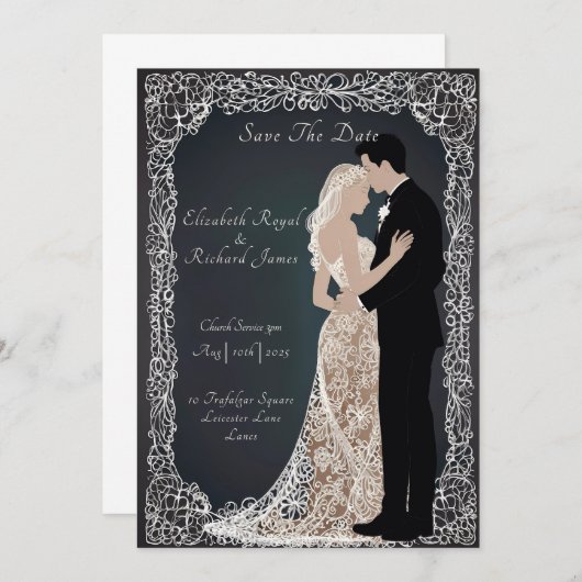 ドレスを思い出結婚す日 招待状 (正面/裏面)