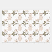 ドレスを着たテディベア ラッピングペーパーシート (正面2)