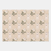 ドレスを着たテディベア ラッピングペーパーシート (正面)