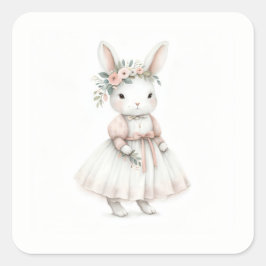 ドレスを着たバニー スクエアシール