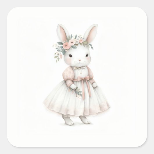 ドレスを着たバニー スクエアシール (正面)