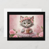 ドレスを着たピンクの花 ポストカード (正面/裏面)