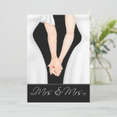 ドレスを着た二つの花嫁レズビアン結婚ズ 招待状 (スタンド正面)