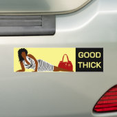 ドレスを着た太いシックな黒い女ストライプの性 バンパーステッカー (車上)