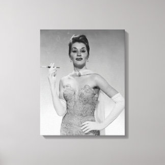 ドレスを着た女性 キャンバスプリント