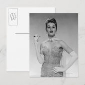 ドレスを着た女性 ポストカード (正面/裏面)