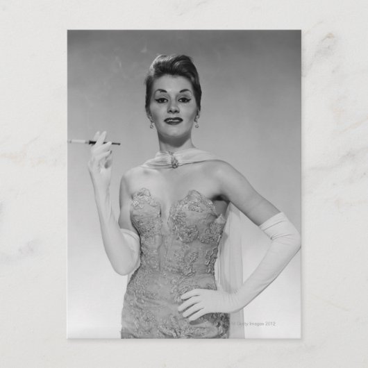 ドレスを着た女性 ポストカード (正面)