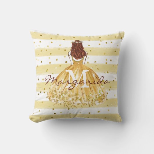 ドレスを着た美しい少女 クッション (正面)