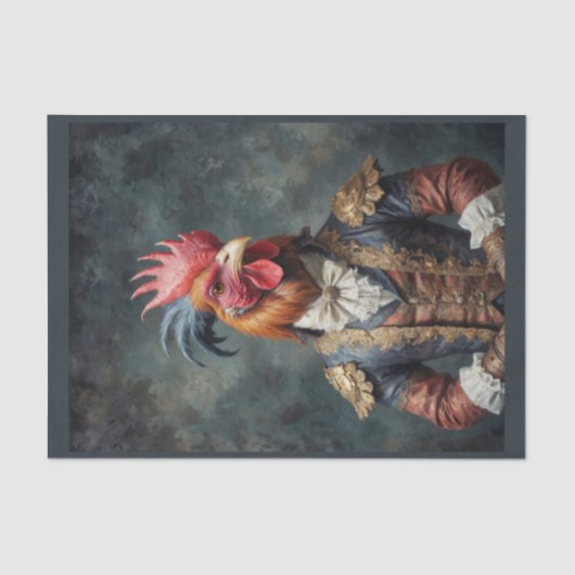 ドレスを着ビクトリアンた立派なエレガント雄鶏 薄葉紙 (正面)