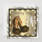 ドレスアップしたパーティー用のレディース ハイヒール シューズ 誕生日 招待状 (正面)