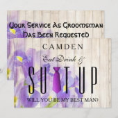 ドレスアップして一緒に楽しもう！君が俺のベストマンになってくれる？ 招待状 (正面/裏面)