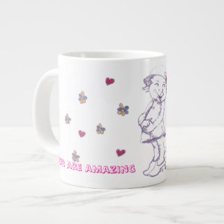 ドレスアップで遊ぶかわいい女の子 ジャンボコーヒーマグカップ