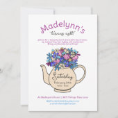 ドレスアップティーパーティーガールズ誕生日招待状 招待状 (正面)