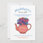 ドレスアップティーパーティーガールズ誕生日招待状 招待状 (正面)