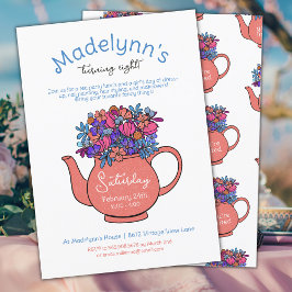 ドレスアップティーパーティーガールズ誕生日招待状 招待状