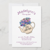 ドレスアップパールティーガールズ誕生日ティーパーティー 招待状 (正面)