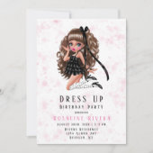 ドレスアッププリティーンガールバースデーパーティー招待 招待状 (正面)