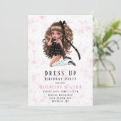 ドレスアッププリティーンガールバースデーパーティー招待 招待状 (スタンド正面)