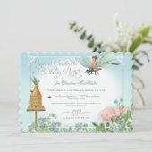 ドレスアップ バースデーパーティー ガーデン フェアリー ビー トンボ 招待状 (スタンド正面)