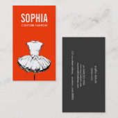 ドレスガーリーレッドオートクチュールファッションブティック 名刺 (正面/裏面)