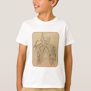 ドレスゲエレガントージホースデザインイン茶/タン Tシャツ
