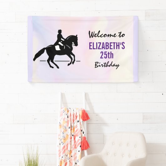 ドレスゲエレガントージライダーオンウォーターカラー誕生日 横断幕 (インサイチュ)