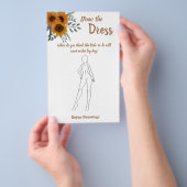 ドレスゲームブライダルシャワーカードひまわり花を描画 チラシ (ハンドル)