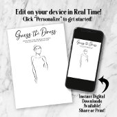 ドレスゲームブライダルシャワーパーティーを描画 招待状